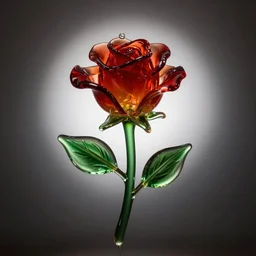 rose made out of glass dramatic lighting