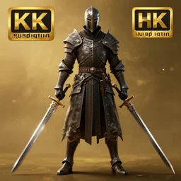 dark souls knight holding two swords with each hand, full body, detailed intricate, award winning, highly detailed, sharp focus, cinematic lighting, golden ratio, unreal engine 5, octane render, art by wlop and artgerm and greg rutkowski, masterpiece, trending on artstation, 8 k