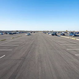 Beatiful Fuzzy Photograph of an infinite infinite infinite parking lot, Long shot, full shot, wide shot, low angle,wide angle lens