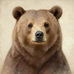 portrait of anthropomorphic bear, lascaux caves painting