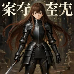 baroque oil painting japanese light novel cover illustration lotr anime key visual full body action shot | young girl black military crusader armoured maid | long straight brown hair | symmetrical perfect face fine detail directed gaze | gapmoe kuudere moody lighting stunning bokeh highlights sharp contrast | trending pixiv fanbox | by greg rutkowski makoto shinkai takashi takeuchi studio ghibli