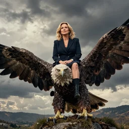 alec baldwin sitting on a giant eagle, photo