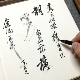 kyozan joshu sasaki, caligraphy, drawings, good quality, drawings on paper, brush