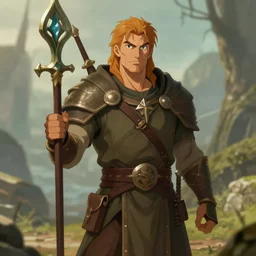 Medium shot of a typical character in the style of dungeons and dragons illustrations