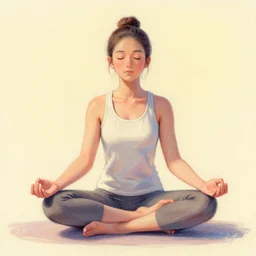meditation at the initial stage, pastel, artstation