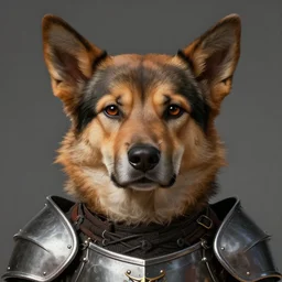 doggo animal as a realistic fantasy knight, closeup portrait art by donato giancola and greg rutkowski, digital art, trending on artstation, symmetry!!