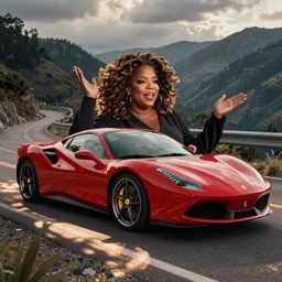 oprah winfrey has road rage whilst driving a ferrari