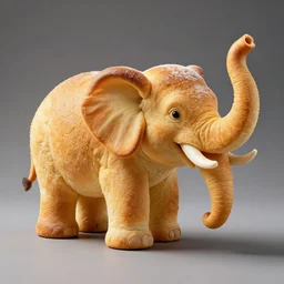 an edible elephant!!! sculpture! made entirely out of ( ( bread ) ), food photography, studio lighting, delicious