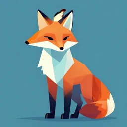 a majestic fox, in a minimalist geometric style, with cyberpunk colors