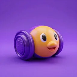 a roly - poly toy, photorealistic, 4 k, studio photography, purple light