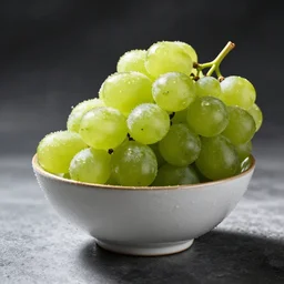 a bowl of delicious bowl of grapes, condensation, studio lighting