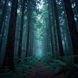 vaporwave forest
