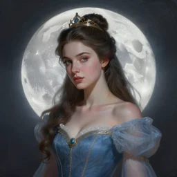 a beautiful digital painting of a princess, princess, the moon behind her, intricate, cinematic lighting, highly detailed, digital painting, concept art, smooth, sharp focus, illustration, art by tom bagshaw, artgerm and greg rutkowski 1 0 k