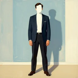 beautiful graphic full body portrait by petros afshar, an empty hollow man, 1 9 7 0 s illustrated advertising art, painterly character design by petros afshar, quint buchholz, cuno amiet, will barnet, hsiao - ron cheng