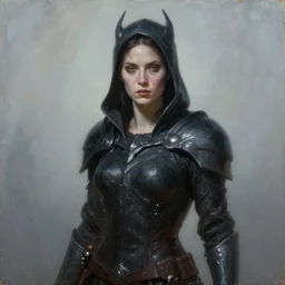 epic fantasy, portrait oil painting, perfect expression, subconscious connects, purified consciousness, female, evil, dark knight, fallout 4 combined, horizon zero dawn 2, artifacts, digital art, detailed illustration, digital art, fenghua zhong, ruan jia, greg rutkowski, conrad roset, studio ghibli,