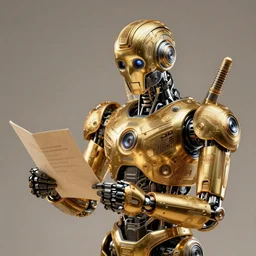 a beautiful intricate fine art portrait photo of a transformer robot reading a letter, by tom bagshaw and james christensen, perfection!, studio lighting, golden ratio composition, 3 5 mm lens, deep depth of field, artstation, 8 k