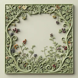art nouveau diorama of smaller and smaller swirling vines while maintaining a consistent and balanced coverage of decor, clusters of berries and flowers, highly detailed 3 d unreal engine, octane render, 8 k ultra hd