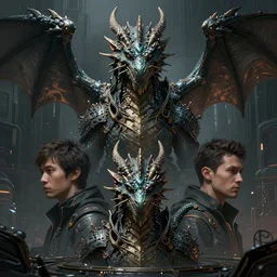 concept art by xision, greg rutkowski, portrait of cyberpunk style dragon, dim lighting, detailed portraits, unreal engine 5, highly rendered,, digital painting, artstation, concept art, smooth, sharp foccus ， perfect horizontal ， symmetry ilustration, detailed and intricate environment ， artstation hq