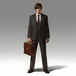 a lawyer with short brown hair carrying a brown briefcase as a dead by daylight killer, concept art,