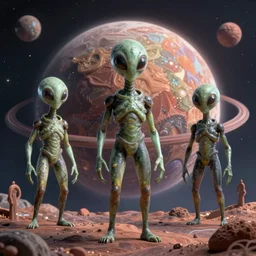 Aliens on the planet Venus” Deep Dream, Digital art, concept art, detailed, Art station,3-D 4K, Amazing detailed background, matte painting, Frank Franzetta,