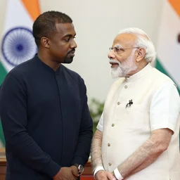 kanye west meets with narendra modi in india