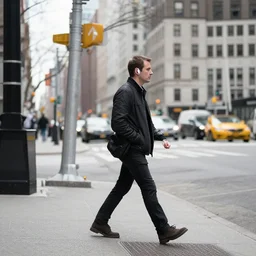 man walking in new york