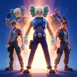 epic fornite hero character design fanart by concept artist gervasio canda battle royale kaws by ben shafer, mark van haitsma, anton migulko, airborn studios, drew hill, joa £ o bragato and mark behm. radiating a glowing aura global illumination ray tracing hdr render in unreal engine 5