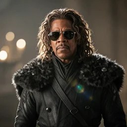 jay - z in game of thrones as jon snow with sunglasses long hair movie still, cinematic lighting, ray tracing, octane render, long lens, shallow depth of field, bokeh, anamorphic lens flare, 8 k, hyper detailed, 3 5 mm film grain