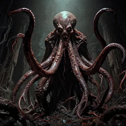 movie frame still from live action lovecraftian tentacle god, directed by steven spielberg, 8 k, vhs glitch, ultra wide angle, high contrast, zenith view, greg rutkowski, intrincate, highly detailed, ilm, oscar winning photography, grain, dramatic lighting, greg nicotero, horrifying movie, nightmare fuel, horror movie
