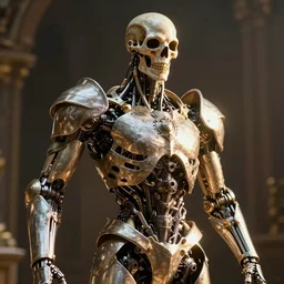 biomechanical bone cyborg still frame from Prometheus movie by giger by Malczewski, undead king knight