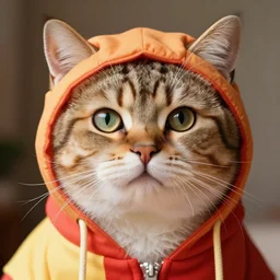 closeup portrait of a cat in a costume, realistic, 8 k, extremely detailed, cgi, trending on artstation, hyper - realistic render, by greg rutkowski