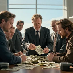 amazing clear background, rich people investing money in a startup highly detailed, 8 k, photographic, octane render, photorealistic, by stephen martiniere, artgerm, greg rutkowski, brian sum, in the movie by ridley scott