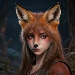 a potrait of a girl with fox ears, fine details. night setting. realistic shaded lighting poster by craig mullism, artgerm, jeremy lipkin and michael garmash, unreal engine, radiant light, detailed and intricate environment, digital art, trending on art station