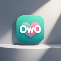 introducing 'OwO', the furry social network, app icon, material design, teal and pink, ❤️