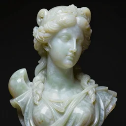 greek goddess in jade stone. by konstantin razumov, chiaroscuro, highly detailded