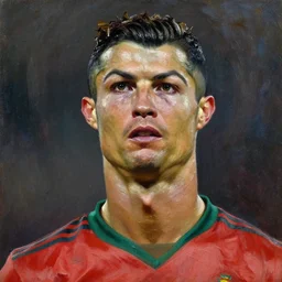 portrait of cristiano ronaldo, oil painting by ivan aivazovsky, 1 9 th century, art, oil on canvas, wet - on - wet technique, highly realistic, expressive emotions, intricate textures, illusionistic detail, 4 k