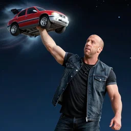 vin diesel as saitama throwing a car into space - n 9