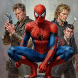 a highly detailed painterly painting of skyrim peter parker, by james gurney, greg rutkowski, by craig mullins, ( ( ( ( ( spiderman