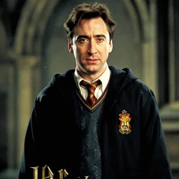a film poster of nicolas cage in harry potter, photorealism, film grain,
