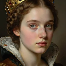 detailed realistic beautiful young medieval queen face portrait by jean delville, gustave dore and marco mazzoni, art nouveau, symbolist, visionary, gothic, pre - raphaelite, art forms of nature by ernst haeckel