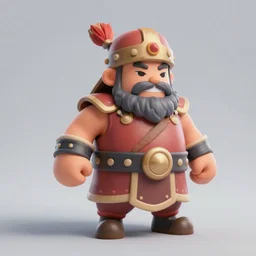 a video game cartoon mongol warrior, clash royale concept artwork, 3d concept