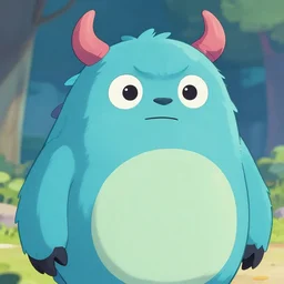a friendly monster, digital art, anime art style