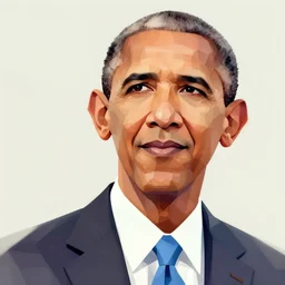 low poly obama, artwork by craig mullins