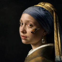 a woman's face in profile, beekeeper, tendrils, in the style of the dutch masters and gregory crewdson, dark and moody