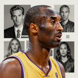 kobe bryant, contemporary collage, highly detailed, digital painting, 4 k, hdr, punk, fashion, smooth, sharp focus, art by nick knight, sandra chevrier and john hoyland