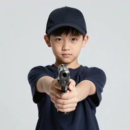 hatkid holding a gun
