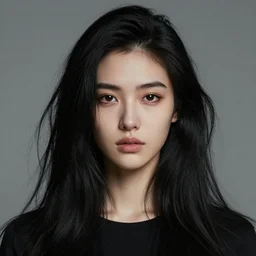 portrait of a tall 4 0 - year - old woman, very thin lips, long, lush unkempt black hair, and thick eyebrows, wearing in black clothes, hyper realistic face, beautiful eyes, character art, art by mark brooks, hyperdetailed, cryengine, trending on artstation, digital art