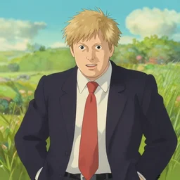 boris johnson in the style of studio ghibli