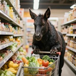 minotaur doing groceries