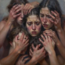 intense overwhelming emotions,, masterpiece, trending on artstation, oil on canvas
